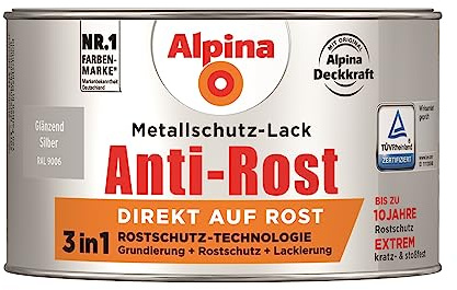 Alpina Metallschutzlack Anti-Rost Silber 300ml glänzend