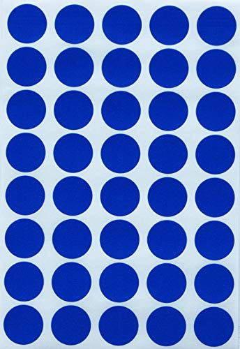 Runde Sticker Blau 19mm - 1,9cm Klebepunkte 600 Stück von Royal Green