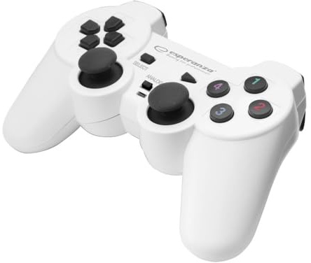 Esperanza WARRIOR white - Computer Gamepad - PC Controller - Playstation Design, EGG102W