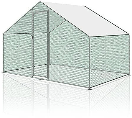 Joparri Hühnerstall Freilaufgehege XL mit Schloss, 3x2x2m Verzinkter Stahl Hühnerhaus Freigehege Outdoor Geflügelstall, für Hühnerkäfig Kleintiere Vogelkäfig Haustierkäfig