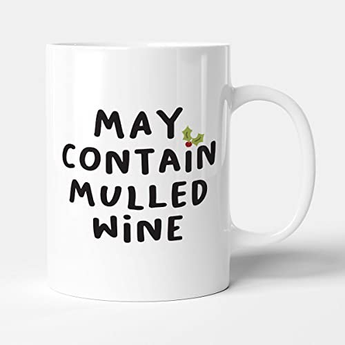 Victorian Printing Co - May Contain Mulled Wine - Gift Christmas Mug, Ceramic, 11fl.oz.
