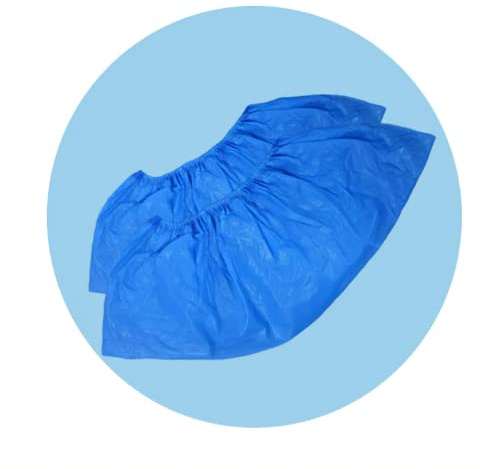 AURMOO 100 Pièces Couvre-chaussures, CPE Couvre-chaussures Jetables, Couvre Chaussures, Surchaussures Jetables, Sur Chaussure, Antidérapants, Imperméables, Bleu