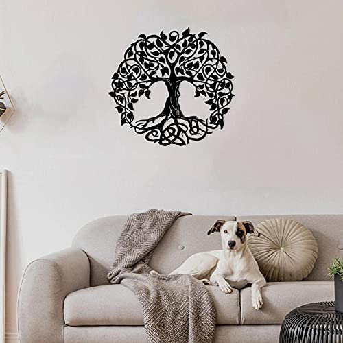 KLZUOPT Lebensbaum-Kunst-Wanddekoration aus Metall, farbige Lebensbaum-Skulptur, einfache und großzügige Lebensbaum-Silhouetten, Metall-Baum-Kunstwerk für Zuhause, Schlafzimmer, Wohnzimmer, Küche