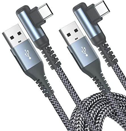 USB C Kabel 3.1A [2Stück 3M] Schnellladung,90 Grad Winkel Ladekabel USB C Nylon Type C kabel für i Phone 17 16 15 Pro Max,Samsung S22 S21 S20 S10 S26 S25 S24 S23 Ultra/FE,Note 20,A71 A52,Xiaomi,Pixel