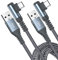 USB C Kabel 3.1A [2Stück 3M] Schnellladung,90 Grad Winkel Ladekabel USB C Nylon Type C kabel für iPhone 16 15 Pro Max,Samsung S22 S21 S20 S10 S9 S25 S24 S23 Ultra/FE,Note 20,A71 A52 A51,Xiaomi,Pixel