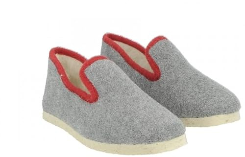 Exquise Chaussons/Charentaises chaudes et confortables unies en matière recyclée et semelle feutre pour Femme | XALI (Gris, Système Taille Chaussures EU, Adulte, Femme, Numérique, Moyen, 38)