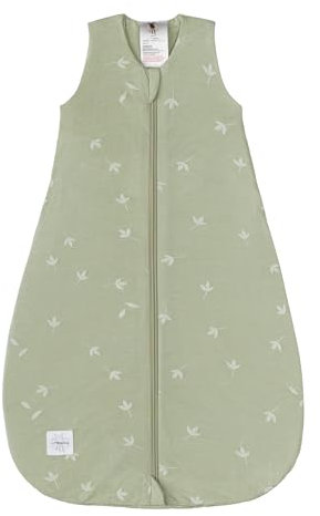 LÄSSIG Baby Schlafsack ärmellos Single Jersey mit TENCEL™ Lyocell 0,5 TOG/Sleeping Bag Leave olive, Größe 50/56