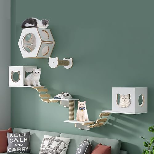 Wall-mounted Cat Climbing Frame, Stylish Cat Climbing Wall Set, Versatile Cat Wall Shelves, Save Space, Install with Ease (Size : Style3)