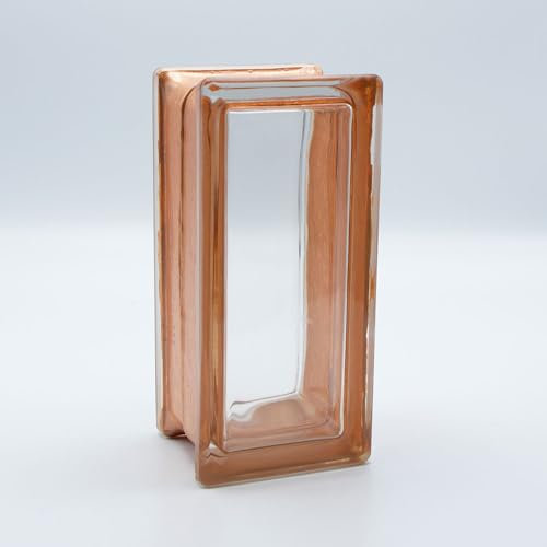 Design Glasbaustein Vollsicht Reflex orange, Halbstein 19x9x8 cm - 10 Stück