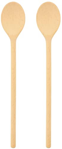 2 X teemando® großer, langer, stabiler Marken-Kochlöffel aus Holz, 60 cm, ovaler Kochlöffel zum Kochen und Backen, garantiert unkaputtbar bei normaler Anwendung