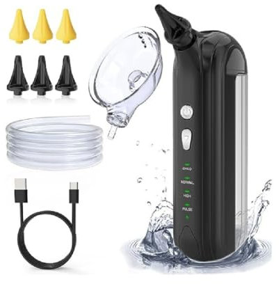 Dotmalls Earclean Pro, Outfany Earclean Pro, Dotmalls Ohrreiniger, Welnax Elektrischer Ohrreiniger, Ohrenschmalz Entferner mit 4 Modi USB wiederaufladbares Ohrschmalz-Entfernungswerkzeug (Schwarz, 1)