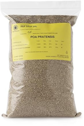 R&R SHOP - Semi Per Prato, Poa Pratensis, Autorigenerante E Resistente (5Kg - 200mq)