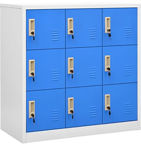 LVHUIDEH Schließfachschränke 2 STK. mit 9 Schließfächern, Fächerschrank, Aufbewahrungsschrank, Spind, Metallschrank, Umkleideschrank, Abschließbare, Robust und Langlebig, 90 x 45 x 92,5 cm Stahl