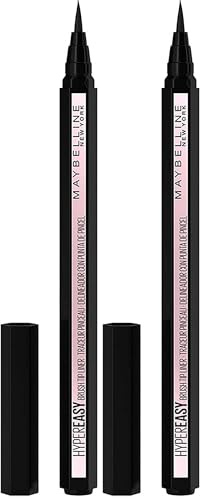 Maybelline New York Eyeliner, Hyper Easy Liquid Liner, Nr. 800 Knockout Black (Packung mit 2)
