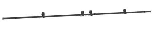 vidaXL Kit di Binari per Porte Scorrevoli 427 cm Acciaio Nero, set di ferramenta per porte scorrevoli, rullo per porte scorrevoli, sistema di porte scorrevoli