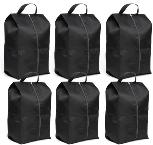 6 Stück Schuhbeutel, Wasserfeste Schuhtasche mit Griff, Schuhbeutel Reise mit Reißverschluss, Staubdichte Schuhtasche Reise für Lagerung zu Hause Urlaub Travel, 3 Große und 3 Extra Große