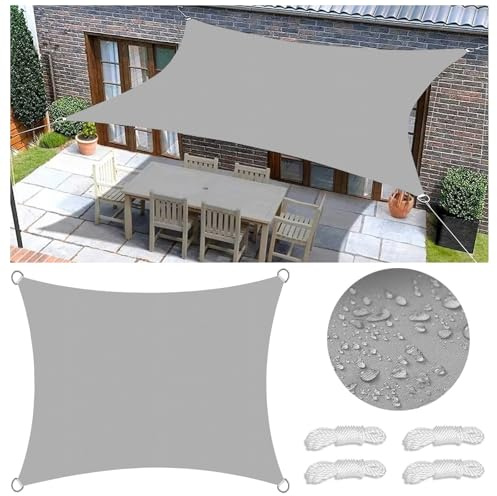 Vela Ombreggiante Impermeabile Tenda da Sole per Esterno Vele Ombreggianti Quadrata Telo Parasole con Fune e Anello D Protezione UV Tenda a Vela per Giardino Balcone Terrazza 2x2M
