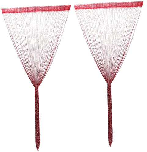 QUMIIRITY 2pcs String Curtain Panel for Door Window Decoration Elegant Tassel Room Divider Romantic Atmosphere Beaded Curtain for Home