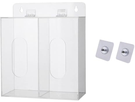 Supertool Maskenspenderbox-Halter, transparenter Acryl-Einweg-Gesichtsmasken- und Handschuhspender Aufbewahrungsbox Halter mit Deckel für Labor, Küche & Restaurant - M