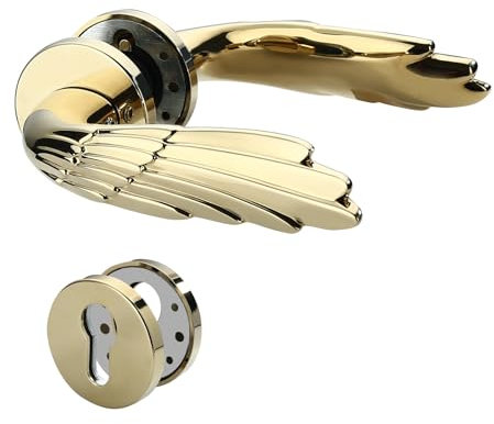 R&M Interieur | ICARUS-ZR02-060Z | Türbeschlag Drückergarnitur Innentüren Zimmertür Türgriff-Set Hochglanz poliert | Türklinke für Türstärke bis 45 mm