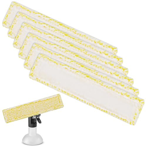 TOKSEO 6 Stück Ersatzpads für Kärcher Fenstersauger Zubehör für Kärcher Fensterreiniger Ersatzteile, Ersatzmikrofaser Wischbezug für Karcher WV2 WV5 WV6 Plus Premium