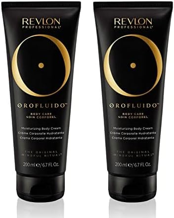 Revlon Professional Orofluido Original - Soin Corporel - Soin pour le Corps Hydratant à l'Huile d'Argan Bio - Crème Corps pour Tous Types de Peaux - Formule Vegan - 200 ml (Lot de 2)