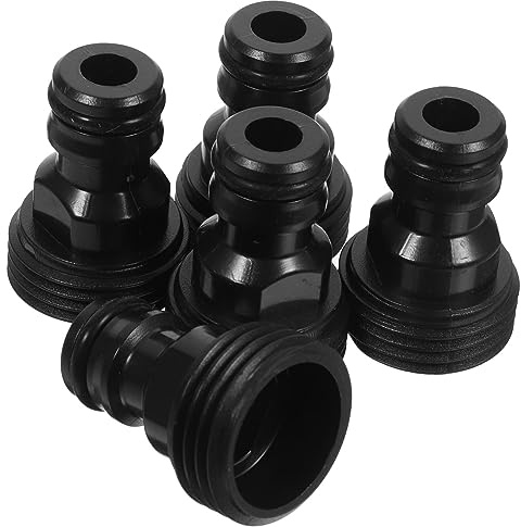 Toyvian 5pcs Black Plastic Quick Disconnect Water Hose Fittings with High Hardness and Safe Firm Installation, Faucet Adapter for Hose, for Washing Machine Water Inlet Connections