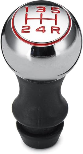 Ozzyr Perilla de cambio marchas MT 5 velocidades para coche, manija palanca cambios para Peugeot 107, 207, 307, 407, 301, 308, 2008, 3008(Red R)