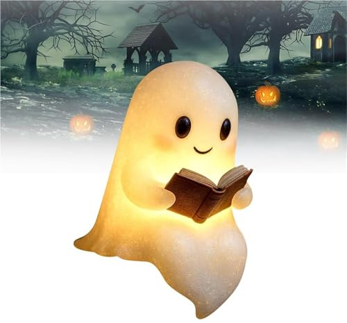 Enitmor Geister Deko 2025 – Halloween Beleuchtung Geister Figur, Einstellbare Nachtlichter für Wohnzimmer & Schlafzimmer – Kreative Halloween Dekoration für Party & Zuhause (20CM)