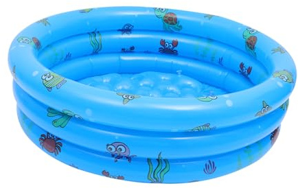Milisten Piscina Hinchable Infantil de PVC para Años Juguete Acuático Recreativo para Interior y Exterior Piscina de Bolas Azul con Diseño Oceánico