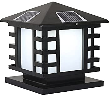 Lampada Solare Quadrata Nera Ip54 Impermeabile Per Esterni, Lampada A Colonna A Led, Lampada Da Esterno, Lanterna, Lampada Da Portico, Lampada Da Giardino, Casa Con Pareti In Muratura Per Recinzione,
