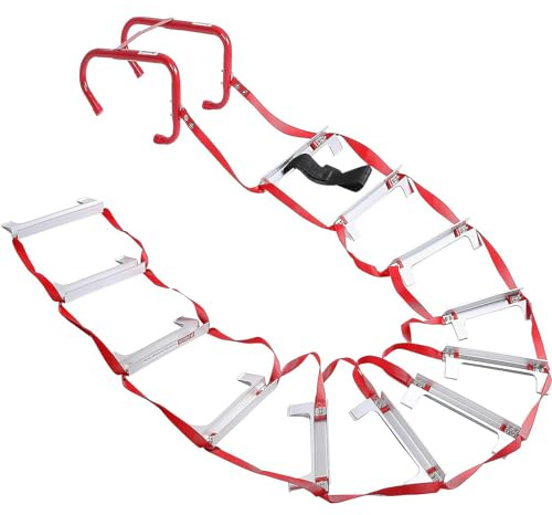 KHLMSRXJ Fire Escape Ladder, Fire Escape Ladder for Adults and Children, Portable Balcony Fire Escape Ladder, Fire Safety Ladder with Non-Slip Rungs, 32ft/10m,10M/32FT