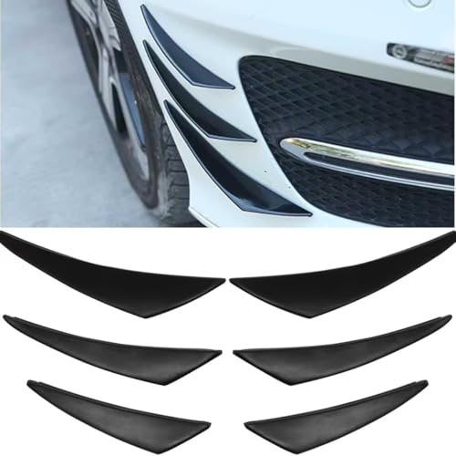 LIYANDAFA 6PCS Gummi Stoßstange Frontspoiler für Ford Kuga 2008-2025, Auto Front Bumper Flossen Spoiler Canards Refit, Bumper Protector, Auto Styling Zubehör