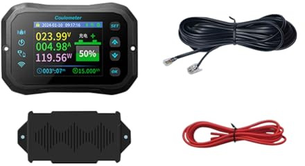 Yarryuter WiFi Coulomb Meter Power Volt-Ammeter for Lithium & Lead Acid Batteries RV Battery Capacity Indicator & Monitor KM140F