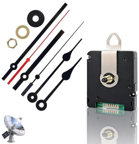joonnair DCF77 Funkuhrwerk mit Zeigerpaaren, geräuschloses Uhrwerk für Wanduhr, ideal als Ersatz und DIY Bastelset, präzise Funksteuerung, leise schleichende Sekundenzeiger