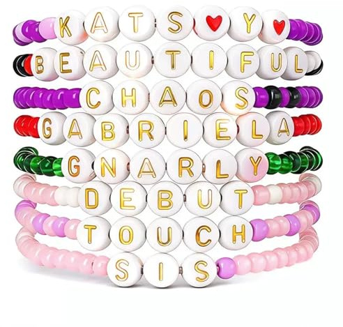 CeKaphely 8PCS KATSEYE Merch Bracelets for Women Album Inspired Friendship Bracelets Gifts for Fans Concert Outfits (8PCS Complete Set)