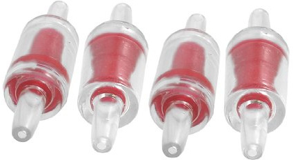 sourcing map Sourcingmap Aquarium Luftpumpe Luftschlauchverbinder Kunststoff Non Return Rückschlagventile 4 Stück rot/transparent