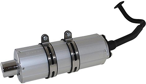 Pot d'échappement en aluminium pour roller 4 temps de la Chine GY6 50 ccm par ex. Baotian, Benzhou, Flex Tech jinlun, Kreidler, Rex