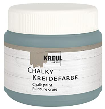 KREUL 75317 - Chalky Kreidefarbe, Sir Petrol in 150 ml Kunststoffdose, sanft - matte Farbe, cremig deckend, schnelltrocknend, für Effekte im Used Look