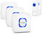 Coolqiya Wireless Doorbell Chimes with 2 Remote Waterproof Door Bell Buttons and 3 Plugin Receivers, Operating up to 1000 Feet Range, No Battery Required for Receiver, White