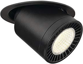 SLV SUPROS MOVE, Indoor LED Deckeneinbauleuchte schwarz rund 4000K 60° CRI90 3520lm