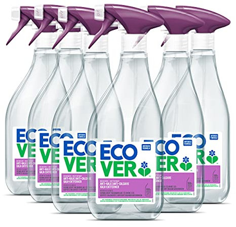 Ecover Kalkreiniger, entfernt effektiv Kalkablagerungen im Haushalt und hinterlässt einen kraftvollen Beeren- und Basilikumduft, 6 x 500 ml