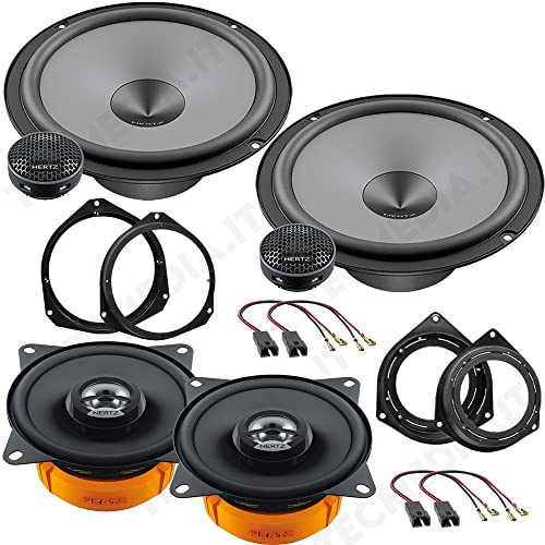 Kit 6 Casse Altoparlanti compatibile con Fiat Grande Punto Kit Anteriore e Posteriore con Adattatori e Connettori Inclusi