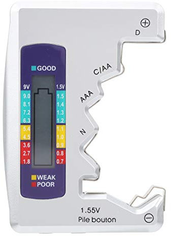Battery Tester, Universal Battery Checker Small Battery Tester for C/D/9V/AA/AAA/1.5V Lithium Battery - Battery Tester for Household Batteries