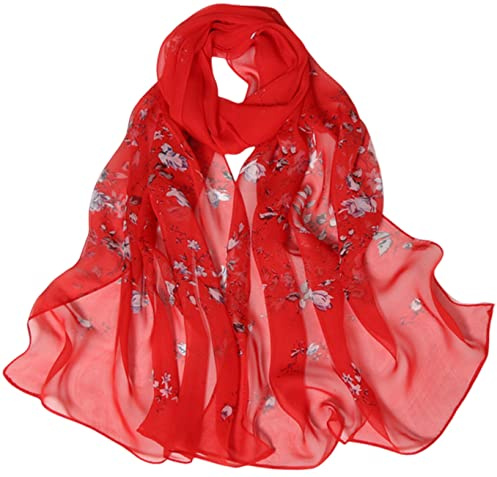 FAIRYGATE Chiffon Retro Schal Damen Leichtes Halstuch Seiden Chiffon Halstuch für Mädchen Frauen Halstuch Kopftuch