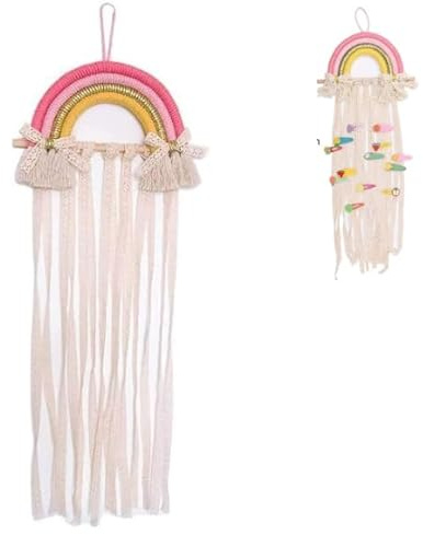 Regenbogen Haarspangenhalter,Haargummi Aufbewahrung,Haarspangen Aufbewahrung Mädchen,Haarnadel Lagerung Stirnband,Haarklammer Mädchen,Aufbewahrung Haarschmuck,Organizer für Haarschmuck,Pink