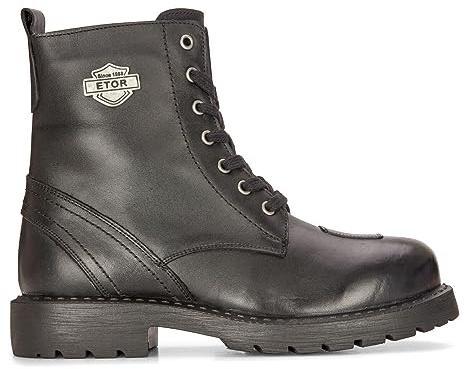 Infinity Leather Hombres de cuero Botas Militares Negro Combate Motero Motocicleta Punk Bota Occidental