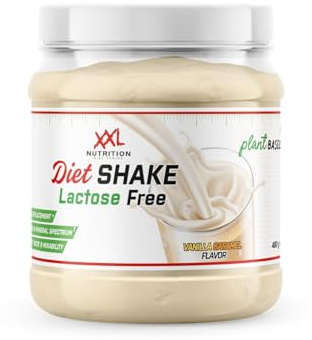 XXL Nutrition - Vegan Diet Shake - Veganer und Laktosefreier Mahlzeitenersatz, 24,6 Gramm Eiweiss pro Portion, Vitaminen und Mineralstoffen, Plant Based - Vanilla Caramel - 480 Gramm