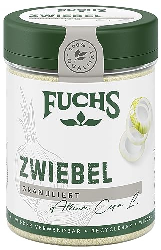 Fuchs Gewürze - Zwiebel granuliert - Gewürz für Saucen oder Nudelgerichte - natürliche Zutaten - 70 g in wiederverwendbarer, recyclebarer Dose