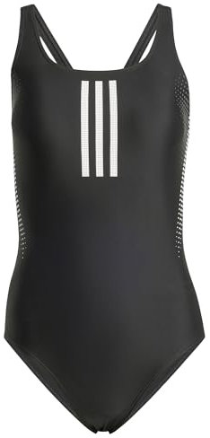 adidas Donna 3 Stripes Rubber Graphic Swimsuit, Black, 36